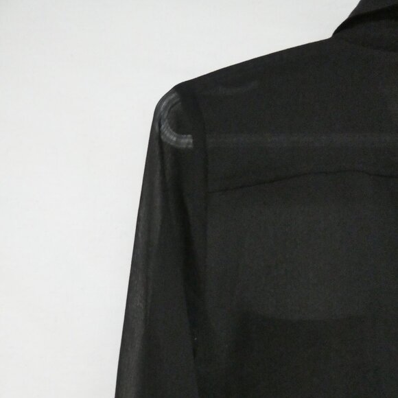 DYNAMITE | xs - extra small | Sheer Black Button-Up Long Sleeve Dress | NWOT - Picture 10 of 16